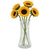 DARENYI Vaso Trasparente Alto Vasi Grandi Moderni, 28 × 10cm Vaso da Fiori in Vetro Scanalato per Matrimoni, Tavolo da Pranzo, Centrotavola, Vaso Decorativo Minimalista per Soggiorno, Feste