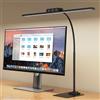 KableRika Lampada LED Regolabile - Luce diurna senza sfarfallio, protezione occhi, 4 temp + 4 livelli luminosità, collo flessibile - Per smart working, lettura, schermo - Nero