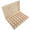 WooDeeDoo Scatola portaoggetti in legno di pino con 40 scomparti, sottile, tinta unita, per gioielli, perline, cristalli, gemme, strumenti da cucito, mini artigianato, organizer in legno grezzo, 30 x