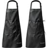 MOLENKY Grembiule Regolabile da 2 Pezzi con 2 Tasche, Waterproof Adulti Grembiule da Cucina, Adatto per Casa Lavoro Campeggio all'aperto, per Uomo e Donna, Nero