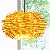 GUANSHAN Plafoniera a LED Copertura intrecciata a mano Lampadario in rattan Paralume a nido d'ape in legno Lampada da soffitto in legno per bar, caffetteria, libreria, corridoio e soggiorno