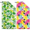 Hexify Telo Mare xxl set da 2-90 X 180 cm, Telo Mare Grande in Microfibra ad Asciugatura Rapida, Telo da Bagno Senza Sabbia, Coperta da Spiaggia da Donna (Verde + Rosa)