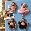 VEELU Magnete da Frigo Personalizzato con Foto e Viso, Calamita Divertente Anti-Stress con Pancia Morbida da Spremere, Idea Regalo Originale per Famiglia, Amici, Donna e Uomo (Stile 2)