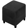 ELYSYSRL Copri Pouf Quadrato/Rettangolare Elasticizzato, Spandex Copertura Dell'Ottomano 50x50/80x80/40 x 40/90x90 Cover Moderna Copri Poggiapiedi Poltrona per Soggiorno, Morbido Lavabile Fodere per Sgabello (