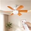 buusace Ventilatore Da Soffitto Con Luce E Telecomando, Lampada Da Soffitto Con Ventilatore, Piccolo Ventilatore Da Soffitto Silenzioso Con 3 Vento, 3 Modalità Di Illuminazione (A-51cm)