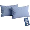 NARCISO Federe Cuscino Letto 50x80 Cotone 100% Copricuscino Letto, Coppia Federa Antiacaro ed Anallergica per Cuscini Standard e Cervicale, Made in Italy e Certificato OEKOTEX (Azzurro)
