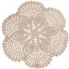 BOMHCS Centrino in pizzo fatto a mano all'uncinetto, rotondo, da 39,4 cm a 44,5 cm, con 6 petali e fiori, sottobicchieri, vintage, per vasi, tazze (1, beige)