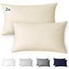 Ôhm Federe Cuscini 40x60 cm Set di 2 in 100% Cotone Jersey 150 g/m² in Beige con Cerniera - Federa Morbida e Traspirante per Cuscino Piccolo - Facile da Lavare - Certificato OEKO-TE
