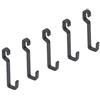 Emuca - Set da 5 ganci da cucina, appendini per utensili da cucina, acciaio, grigio antracite.
