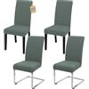 SUKAIKEQA Copri sedia da pranzo universale elasticizzato (set di 4/6/8 pezzi con schienale) per soggiorno, cucina, ufficio, sala da pranzo, coprisedia per feste, lavabile e rimovibile. (4, Verde Cedro)