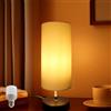 DA LIGHT Lampada da Comodino Bianca con Lampadina da 6W, Lampada da Tavolo con Attacco E27 e Interruttore a Cavo, 3 Temperature del Colore 3000K/4000K/6500K con Funzione di Memoria, Moderna Lampada da Tavolo