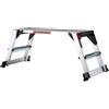 Wiltec Piattaforma da lavoro pieghevole in alluminio, scala da lavoro mobile con piattaforma, superficie di lavoro 95 x 30 cm, sgabello per lavori