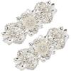 FINGERINSPIRE 2 Pezzi Strass Applique per Abiti da Stiro/Cucire Strass Patch con Perline a Forma di Fiore Hotfix Applique da Cucito per Abiti da Sposa, Copricapo, Scarpe da Cintura o Decorazione