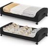 Boic 2 Pezzi Contenitori Sottoletto, 50l Contenitore Sottolettocon Ruote Con Ruote, Scatole Per Armadio Salvaspazio Organizer Sotto Letto In Metallo Per Vestiti, Scarpe, Coperte, Camera Da Letto