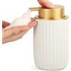 Segbeauty Dispenser Sapone Doccia, 320ml Dispenser Schiuma, Erogatore Sapone Liquido Ricaricabile, Schiumatore per Shampoo, Dispenser Bagno in Ceramica
