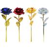 Ashleyya Rose Placcato 24K 4 pezzi Oro Galaxy Eterna Rose Stabilizzata Fiore Artificiale Rosa Regalo Fiore Romantico Una rosa che non appassirà Rosa dorata (oro / blu / rosso / colorato)