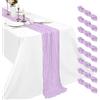 Pesonlook 8 runner da tavola in chiffon color lavanda, 45 x 275 cm, stile boho, decorazione da tavolo per matrimoni, addio al nubilato, baby shower e compleanni