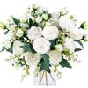 Floweroyal 2 mazzi di peonie artificiali, fiori bianchi, peonie in seta per matrimoni, feste, centrotavola, composizioni floreali, decorazione per la casa e la cucina