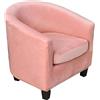 JHLD Copripoltrona 1 Posto Chesterfield-Rosa-2 pezzi