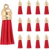 PATIKIL 1.5 Nappe Pelle Mini, 30Pz Ciondoli in Pelle Nappine Colorate Charm Portachiavi Con Cappuccio Dorato Per Decorative Borse Bracciali Creazione Gioielli Portachiavi, Rosso