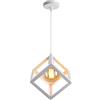 stoex Sospensione Lampada industriale contemporaneo, Lampadario Paralume plafoniera in metallo ferro gabbia E27 Cube-blanc