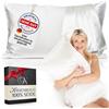 GN Glowy Nights Federa Seta Cuscino 40x80 Certificata da Dermatologi per Pelle e Capelli | Federa in seta per capelli | Massima qualitá 6A, 22 momme | Silk pillowcase (Bianco Avorio - Bordino Bianco Avorio)