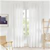 PONY DANCE Tende Bianche Semitrasparenti per Salotto Eleganti 2 Pezzi 140x245 CM Tende Camera da Letto Moderne Decorazione Voile Curtains con Fettuccia