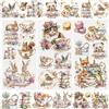WANDIC 3 Fogli di Adesivi trasferibili da strofinare, Decalcomanie Impermeabili per Feste del tè, Decorazioni per mobili, diari Spazzatura per Fai da Te, Scrapbooking, 15 x 30 cm