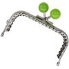 QSCTYG Chiusure per Borse Clic Clac 3 pz 8.5 cm Perline Caramelle Tono Argento Metallo Lucido Telaio Della Borsa Maniglia for Pochette Accessori Della Borsa Fare Cucito Bacio Chiusura di Blocco 992(Green)