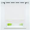 Delien Tenda a pacchetto con passanti, semitrasparente, in tinta unita, con passanti »Macaroon», tenda a pacchetto da cucina corta, 1 tenda a pacchetto da 60 x 140 cm, bianco