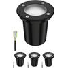 ledscom.de 4 pezzi luce da incasso a terra BOLI per esterni, IP67, nero, smerigliato, rotondo, 108mm Ø incl. lampada LED 450lm bianco caldo