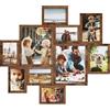 SONGMICS Cornice portafoto per collage, 10 cornici multiple da parete, due da 20 x 25 cm, quattro da 13 x 18 cm, quattro da 10 x 15 cm, montaggio senza attrezzi, marrone rustico RPF100MZ01