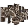 Cuadros B&D XXL - Quadro 200x100 cm 5 Pezzi - Stampa su Tela Strutturata XXL Grande - Quadri Moderni Componibili Camera da Letto Matrimoniale - Stampe da Parete Arte - Buddha h-A-0053-b-n