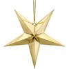 Libetui Stella decorativa dorata 45 cm - Stella di Natale lucida in cartone - Stella pieghevole 3D per decorazione, Natale, feste, Capodanno, stella dorata