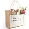 Tarklanda Borsa da sposa personalizzata in tela di iuta, borsa da spiaggia in iuta, regalo per la sposa, matrimonio, addio al nubilato
