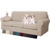 MAXIJIN Copridivano elasticizzato a 3 Posti con 3 Copricuscini, Copridivano antiscivolo a tre posti con Copricuscino Separato per animali domestici, cani (3 Posto, Cachi)