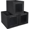 DIMJ Scatole per Armadio - Scatole Portaoggetti Storage Box con Manici, Non Tessuto, per Armadio, Scaffali, per Vestiti, Giocattoli, Libri, 3 Pezzi, Nero (34 x 23 x 23 cm)