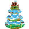 Fuwraixis Alzata per torte Super Brothers, Ragazzo Torre di dolci a tre livelli, Decorazione di torte a Tema del gioco, Adatto per decorazioni di feste di compleanno per bambini e adulti