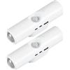 VALINK - Luci magnetiche wireless adesive a parete, alimentate a batteria, ricaricabili via USB, luci LED intelligenti con sensore sportivo per camera da letto, bagno, scale, corridoio 2 pezzi