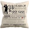 VLYX Fodera per cuscino 10° anniversario di matrimonio - 45x45 cm, regalo per moglie o marito, ricordo di 10 anni di matrimonio