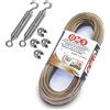 DMS Filo per stendere il bucato da esterno, 20 mt diametro mm 5. Cavetto in acciaio ottonato rivestito in pvc trasparente, resistente ed elegante. Prodotto Italiano (20 Metri con tenditori e morsetti)