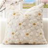 Artscope 1 Pezzi Primavera Estate Federe in Lana Corta Velluto Copricuscini Morbido Decorativo Fodere per Cuscino Lusso Stile per Divano Camera da Letto Fiori Beige 40x40 cm