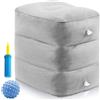 GBKDQQ Cubo per dischi intervertebrali, gonfiabile, cuscino per appoggiare le gambe, cubo di rilassamento, cubetti di schiuma, cuscino per appoggiare le gambe, con pompa ad aria e palla in silicone (grigio