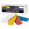 OfficeTree 4x Gessetti da Sarta 55 x 20 mm - 4 Colori - Gesso da Sarta - Gesso Sarta per Tessuti Chiari o Scuri - Gessi Bianchi, Giallo, Rosso e Blu per Disegnare Modelli - Cucito Accessori Sarta
