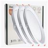 FactorLED Confezione da 3 faretti LED da incasso circolari, 225 mm, 24 W (300 W), pannello rotondo da incasso, URG17, potenza regolabile, luce selezionabile 3000 K-4000 K-5700 K (CCT) (3, Ø 225 mm)
