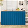 Odot Tenda per Mobile Sottolavello Cucina, Tende Corta Sotto Il Lavandino Cotone e Lino Tinta Unita Autoadesiva Fibbia in Nylon per Antipolvere Ombreggiatura (Blu scuro,W 100cm H 70cm)