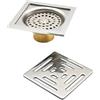XBAIPIN Scarico doccia quadrato 100 mm x 100 mm in acciaio inox, scarico a pavimento con filtro e chiusura antiodore per bagno, doccia e giardino