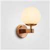 maolo Applique Sfera Moderna G9 Oro/Bronzo 10cm | Lampada Parete Design Elegante | Diffusore Opalino PE | Luce Decorativa Interni Camera Soggiorno Corridoio