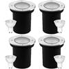 Goodia 4pcs Segnapasso Led Esterno per Gu10 3w 230v Bianco Caldo 3000k, IP67 Impermeabile Faretto Segnapasso da Esterno, Faretti Incasso Esterni per Esterni, Giardino, Terrazza, Cortile, Passerella…