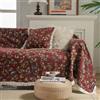 FANSU Telo Copridivano, Moderno Nappa Fiore Copriletto Matrimoniale Copritutto, Coperta Copridivano Reversibile, Coperta Decorativa per Divano Regalo (Rosso,4 posti(180x380cm)